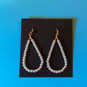 White Dangling Earings
